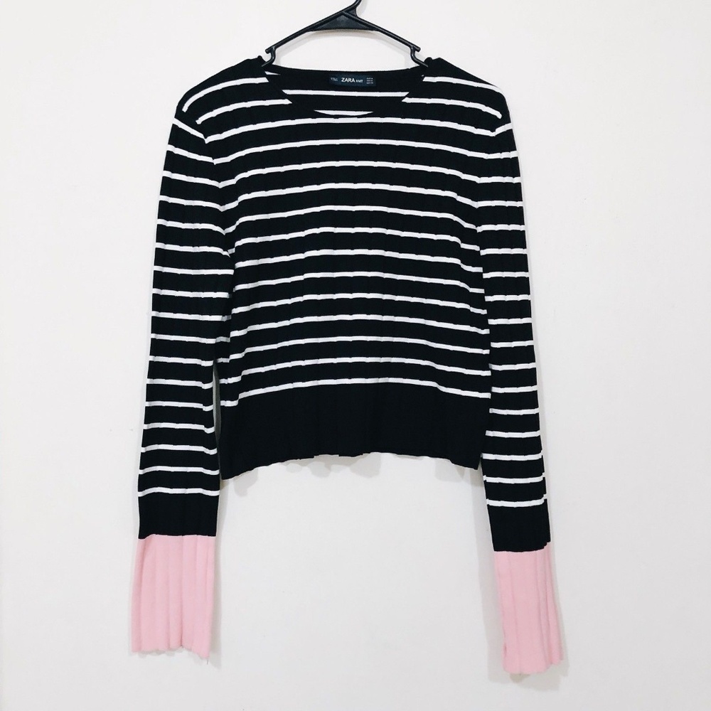 ZARA Knit Striped Long Sleeve Ribbed Medium